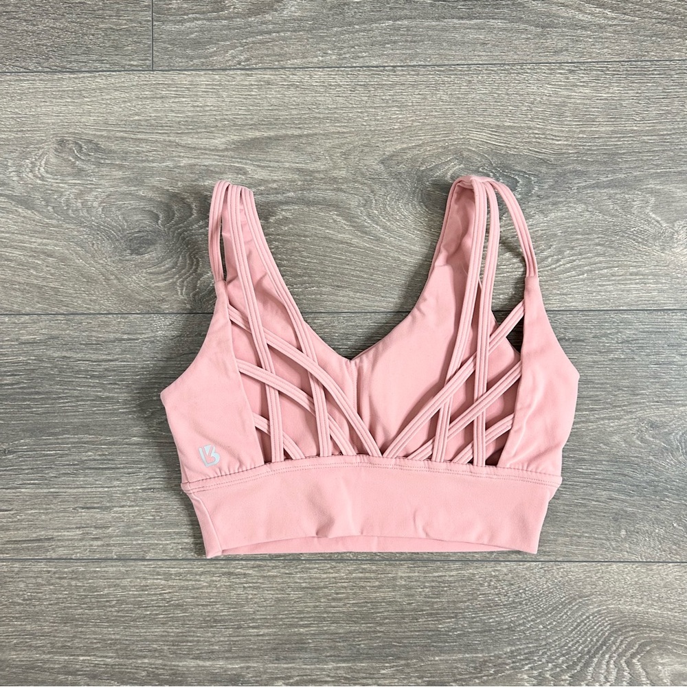 BuffBunny Monarch Sports Bra Pink Salt Size XS Activewear Crop Gym Workout - Picture 4 of 7